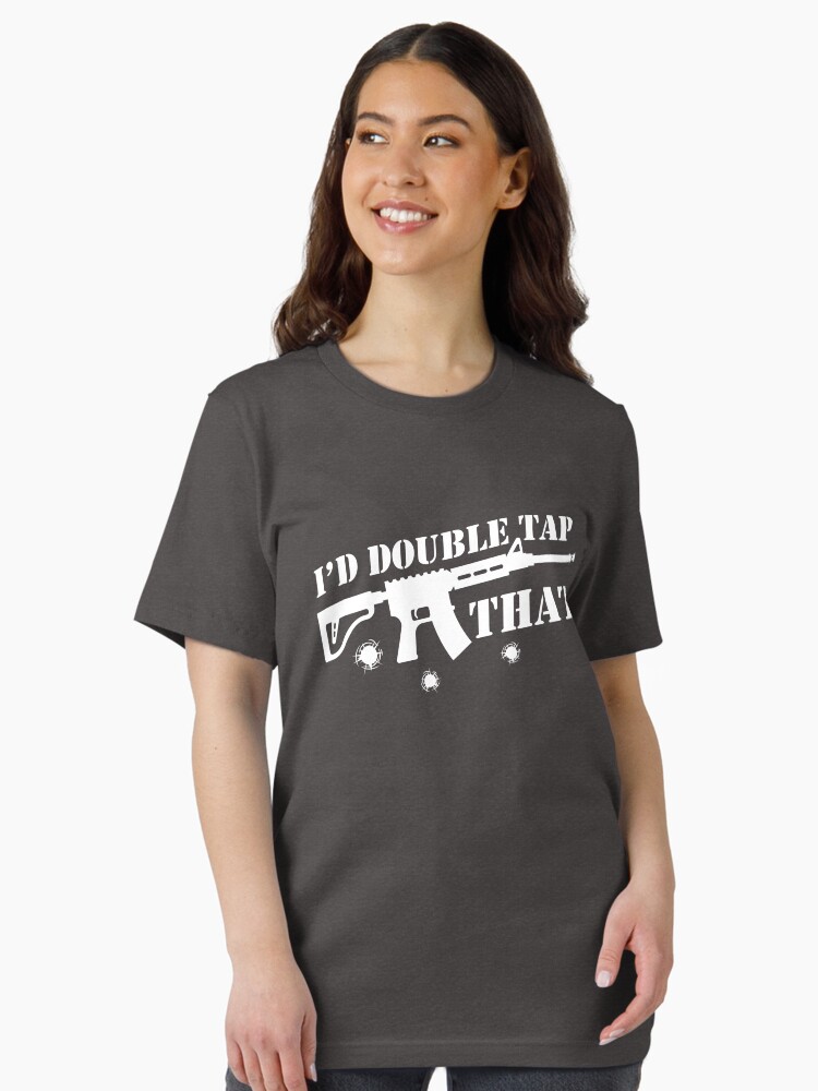 Thumbnail 2 of 7, Essential T-Shirt, I'd Double Tap That With A Rifle Shirt Gear designed and sold by DynamicDesign.