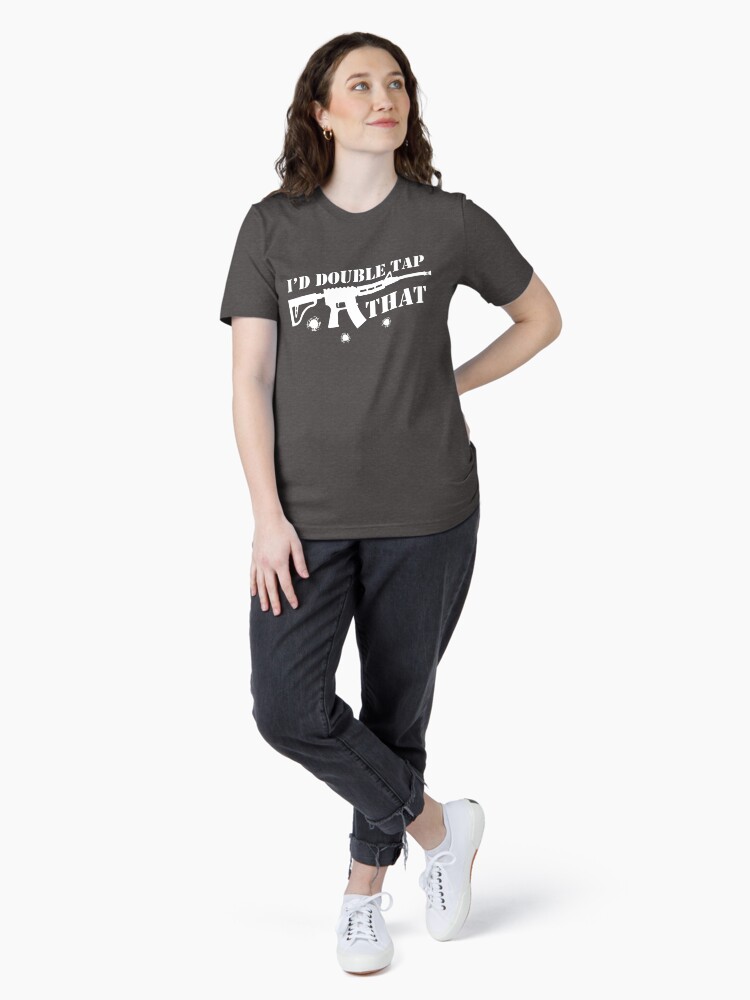 Thumbnail 4 of 7, Essential T-Shirt, I'd Double Tap That With A Rifle Shirt Gear designed and sold by DynamicDesign.