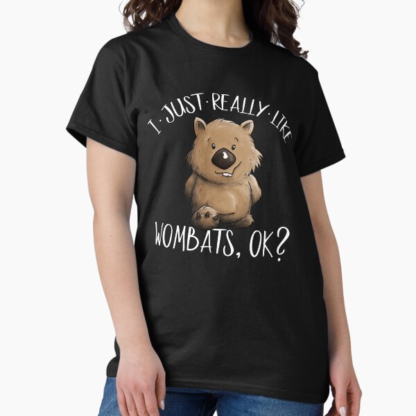 Vista previa del artículo con la obra «Realmente me gustan los Wombats, ¿de acuerdo? Lindo marsupial wombat», diseñado y vendido por Skizzenmonster.