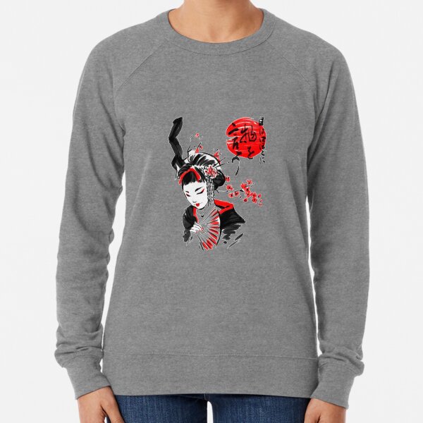 Mujer japonesa con diseño de fan art Sudadera ligera