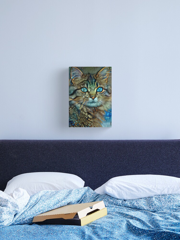 Thumbnail 1 of 3, Canvas Print, Catty-cat - Léa Roche paintings - chat, cat, kitten designed and sold by L. ROCHE.
