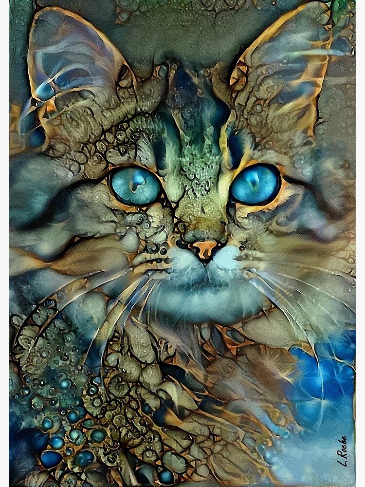 Thumbnail 7 of 7, Framed Art Print, Catty-cat - Léa Roche paintings - chat, cat, kitten designed and sold by salomitata.