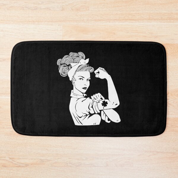 Item preview, St Patricks Day Rosie The Riveter Irish Shamrock Girl designed and sold by BallonFlyToSky.