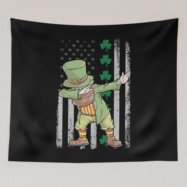 Item preview, St Patricks Day Leprechaun Irish American Flag designed and sold by IceNiceIce.