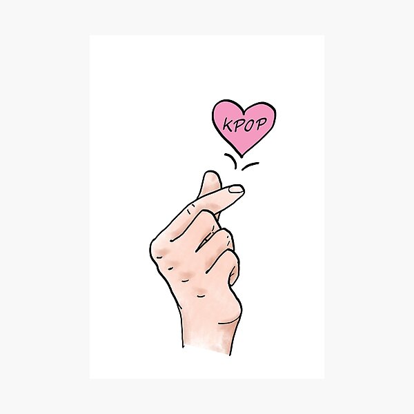 "I heart KPOP. Kpop Finger Heart. Digital painted finger hearts for all