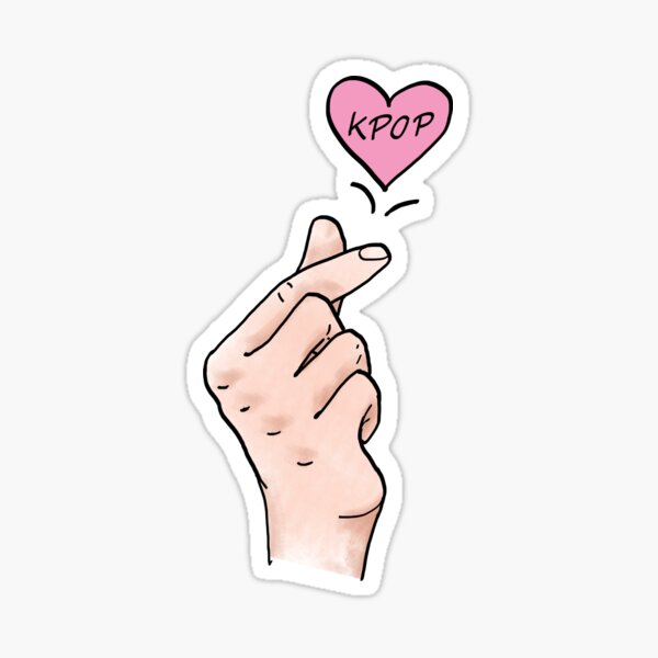 Vista previa del artículo con la obra «Amo KPOP. Corazón de dedo Kpop. Corazones de dedos pintados digitales para todos los amantes del Kpop.», diseñado y vendido por MultiFandomFan.