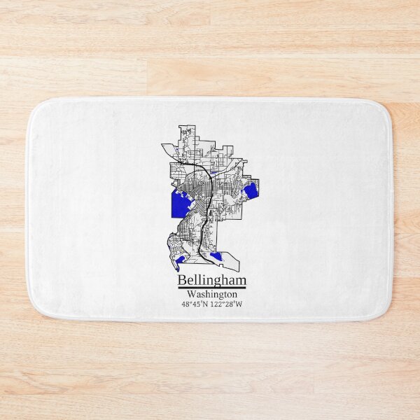 Item preview, Bellingham, Washington Road Map Art - Blue Rivers and Dark Roads City Limits Style designed and sold by Cat-tography.