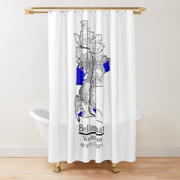 Item preview, Bellingham, Washington Road Map Art - Blue Rivers and Dark Roads City Limits Style designed and sold by Cat-tography.