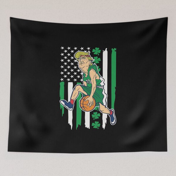Item preview, St Patricks Day Trump Basketball American Shamrock Flag designed and sold by BallonFlyToSky.