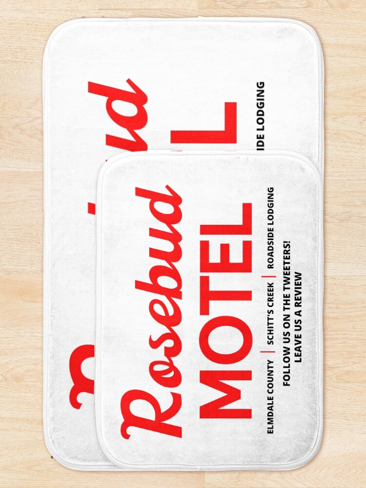 Thumbnail 5 of 6, Bath Mat, Schitt's Creek Rosebud Motel Logo designed and sold by litwordsinc.