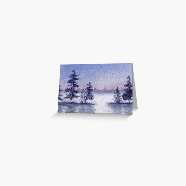 Misty Winter Lake Greeting Card