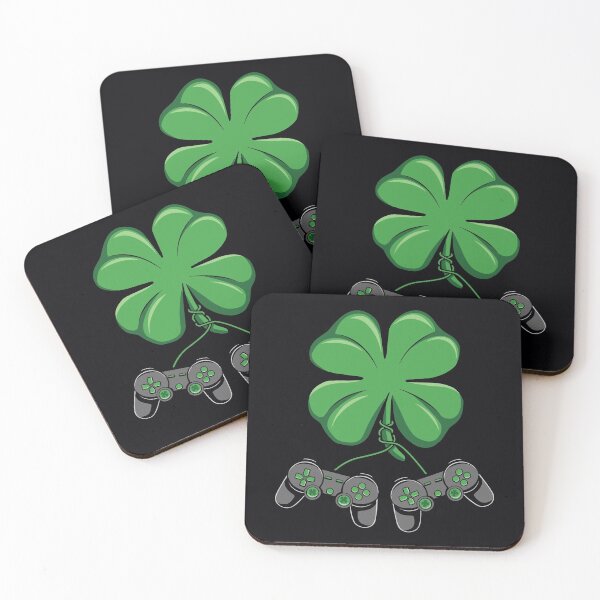 Item preview, St Patricks Day Video Game Controller Shamrock Gamer designed and sold by BallonFlyToSky.