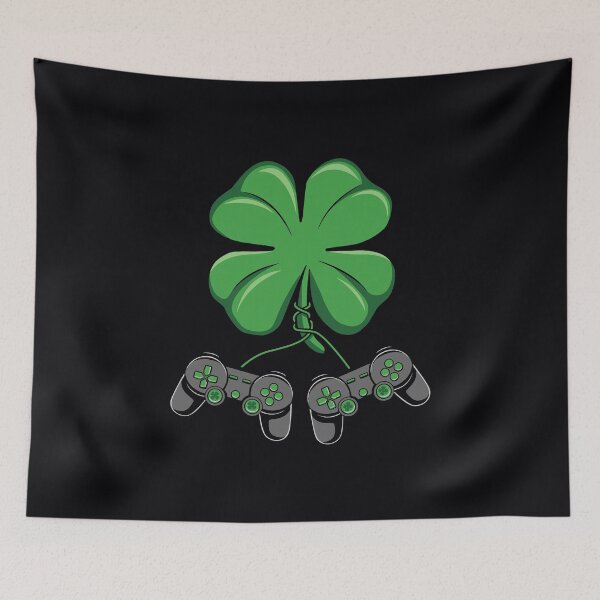 Item preview, St Patricks Day Video Game Controller Shamrock Gamer designed and sold by BallonFlyToSky.