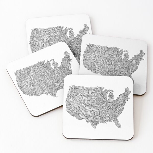 Item preview, Line Map of the United States designed and sold by Calen  Picard-Carroll.