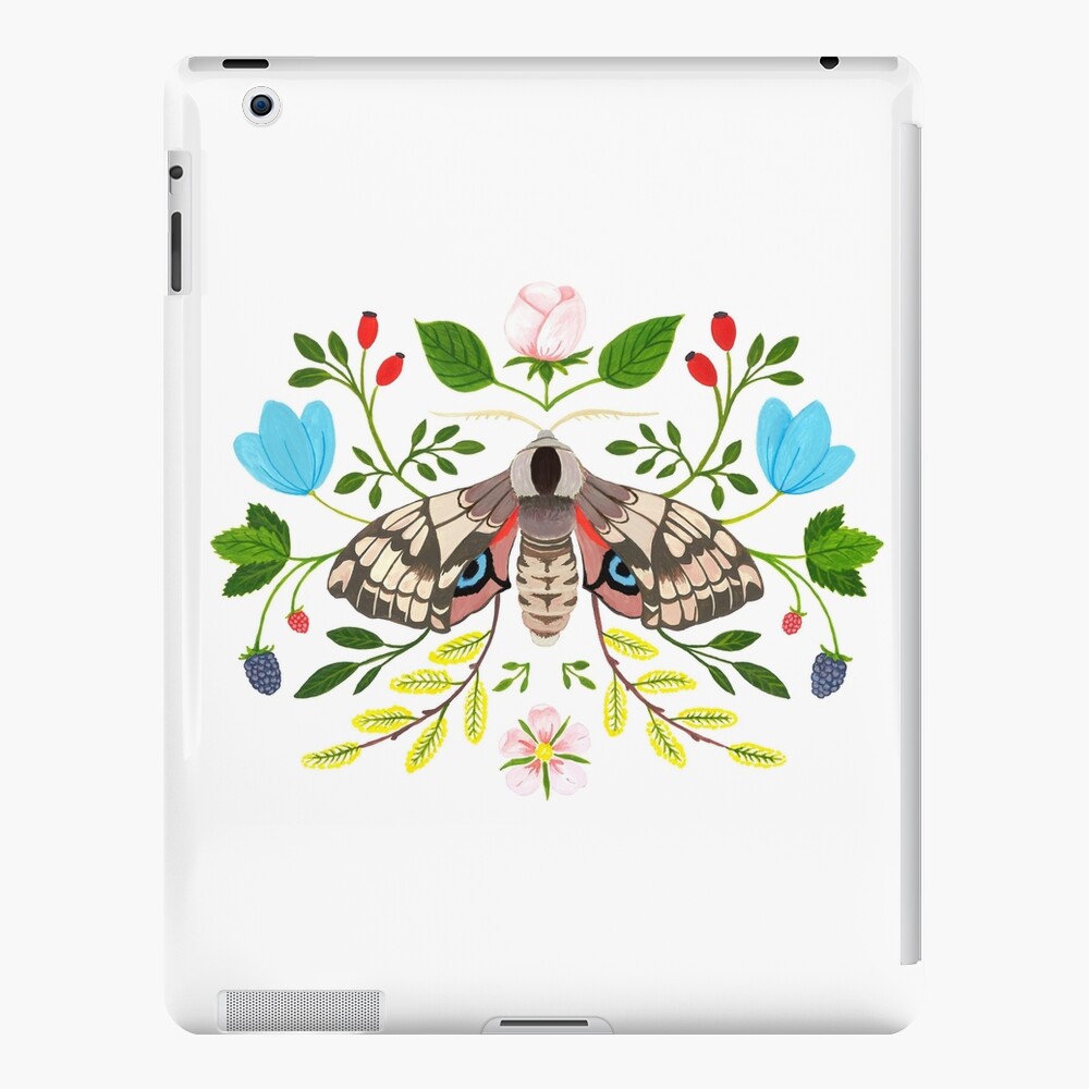 Moth with Berries and Rosehip iPad Case & Skin