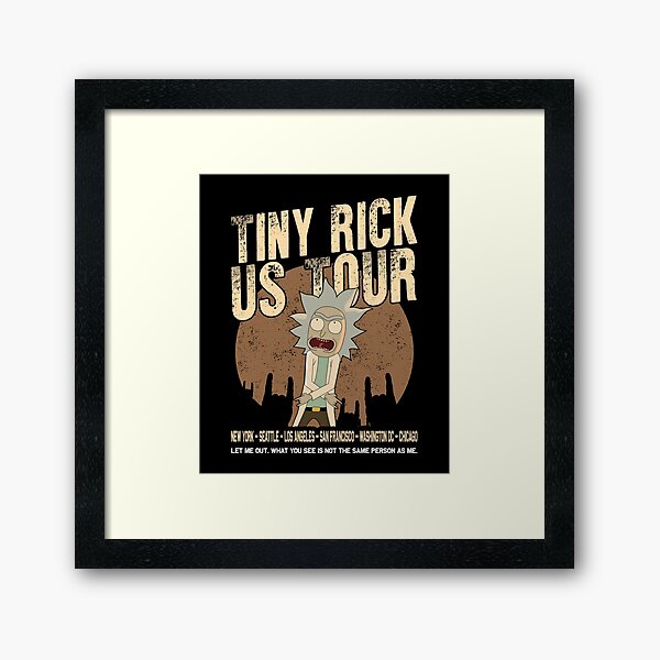 Rick and Morty Tiny Rick Rock Concert US Tour Parody Framed Art Print