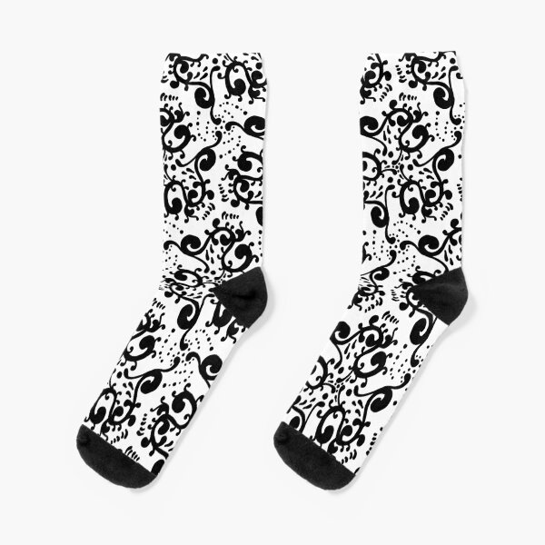 Black silhouette decoration Socks
