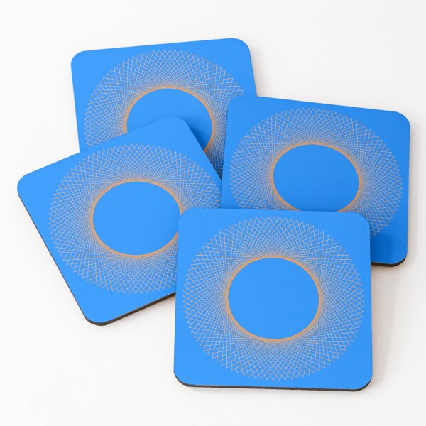 Item preview, Curve Stitching in a circle, orange on blue designed and sold by Raymond Gilford.