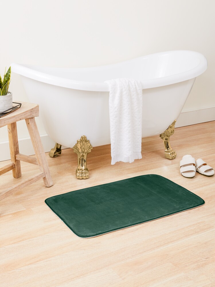 Thumbnail 1 of 6, Bath Mat, Ultra Deep Emerald Green - Lowest Price On Site designed and sold by WizzlesEmporium.
