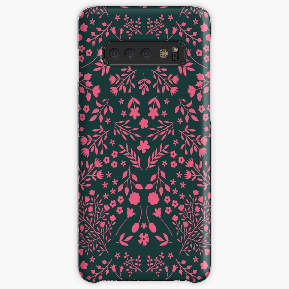 Watercolor Flowers in Pink and Teal Case & Skin for Samsung Galaxy