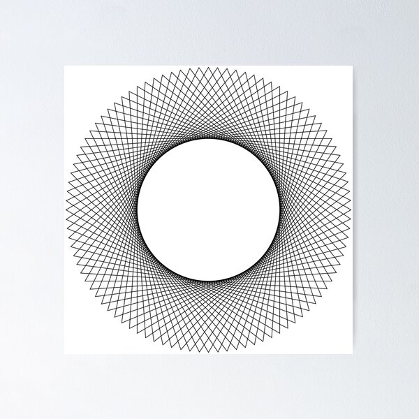 Item preview, Curve Stitching in a circle, black on white designed and sold by Raymond Gilford.