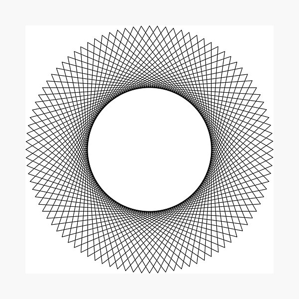 Item preview, Curve Stitching in a circle, black on white designed and sold by Raymond Gilford.