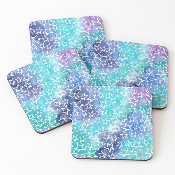 Item preview, Stars Watercolor Galaxy Blue Background designed and sold by Amandeen.