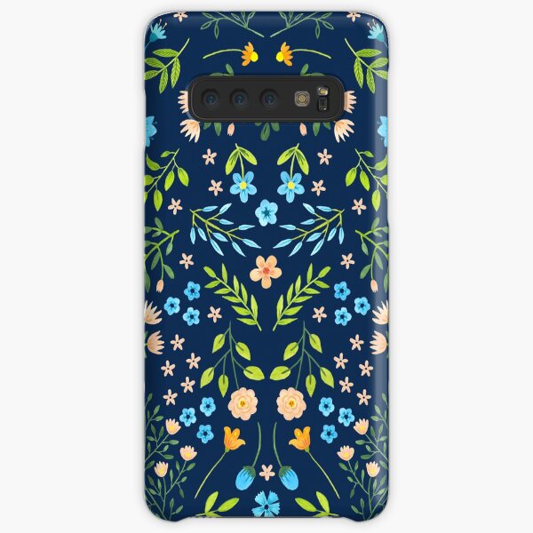 Watercolor flowers in Blue Samsung Galaxy Snap Case