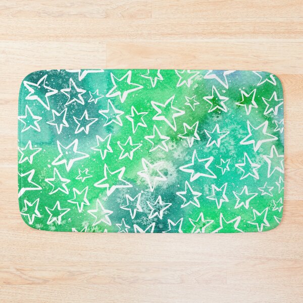 Item preview, Stars Watercolor Galaxy Green Background designed and sold by Amandeen.