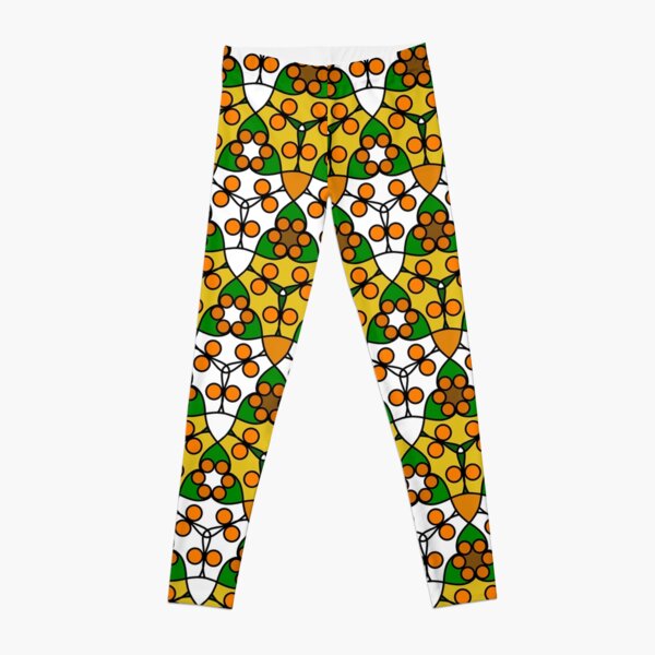 Orange and green illustration Leggings