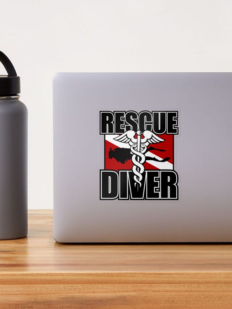 Rescue Diver Scuba Rescue Diver - Sticker Graphic - Auto, Wall, Laptop,  Cell, Truck Sticker for Windows, Cars, Trucks