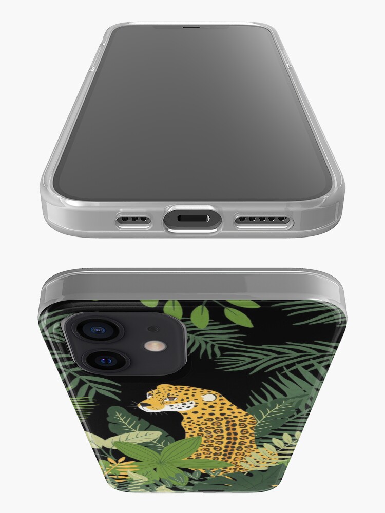 Alternate view of Jaguar in a Jungle on Black iPhone Case