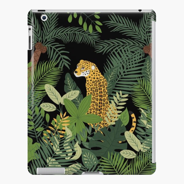 Jaguar in a Jungle on Black iPad Snap Case