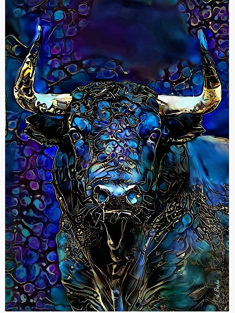 Taurus bull bull taureau lea roche painting Art Board Print