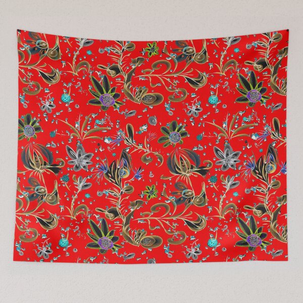 Item preview, Tropical Flower Red- Black.-Blue 2 designed and sold by runati.