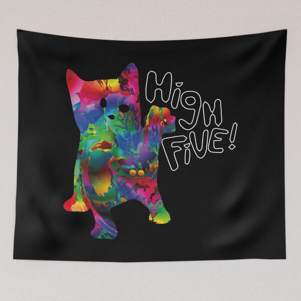 Item preview, Psychedelic Crazy Cat High Five designed and sold by xagta10.