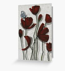 Red Poppies with a Butterfly Greeting Card