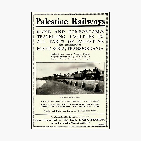 Item preview, Palestine Railways 1922 vintage travel poster designed and sold by stickart-marek.