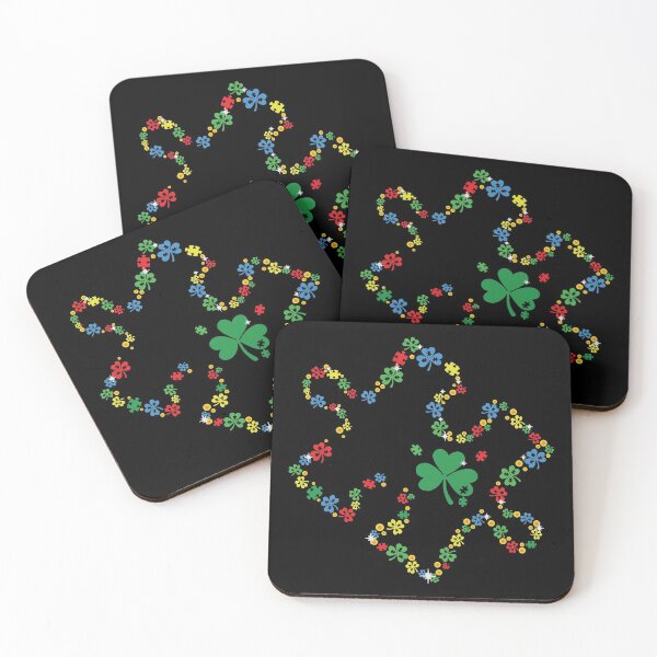 Item preview, Puzzle Pieces Shamrock Autism Awareness St Patrick's Day designed and sold by KiteOfWind.