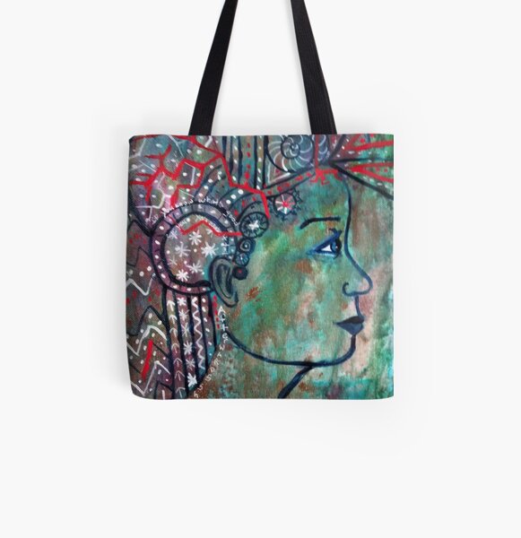 She lived in her head All Over Print Tote Bag