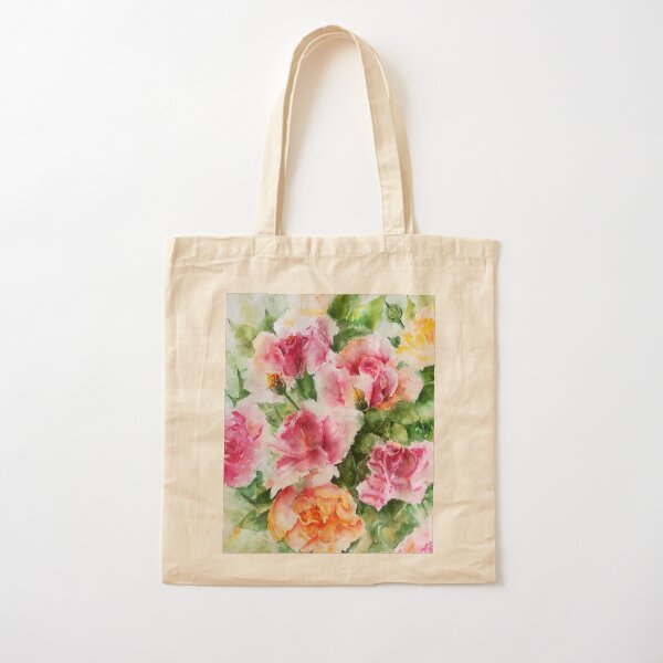 Roses-watercolor Cotton Tote Bag