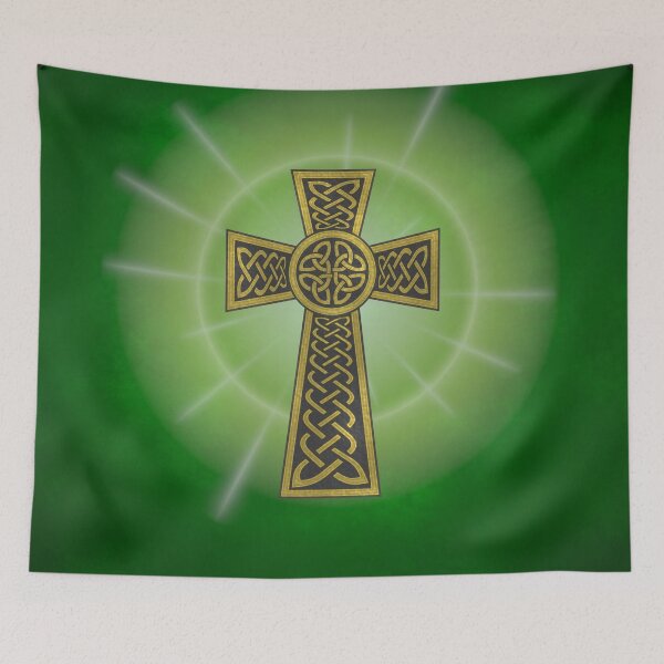 Item preview, Celtic Cross on a Field of Green designed and sold by SolarCross.
