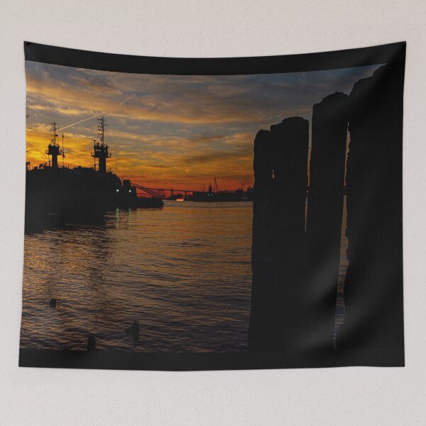 Item preview, Sun Setting on Tug Boats designed and sold by ShootFirstNYC.