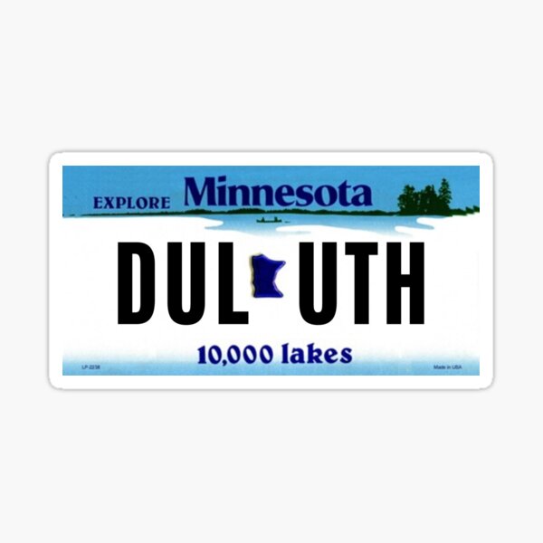 "Duluth License Plate " Sticker for Sale by alexandralilley Redbubble