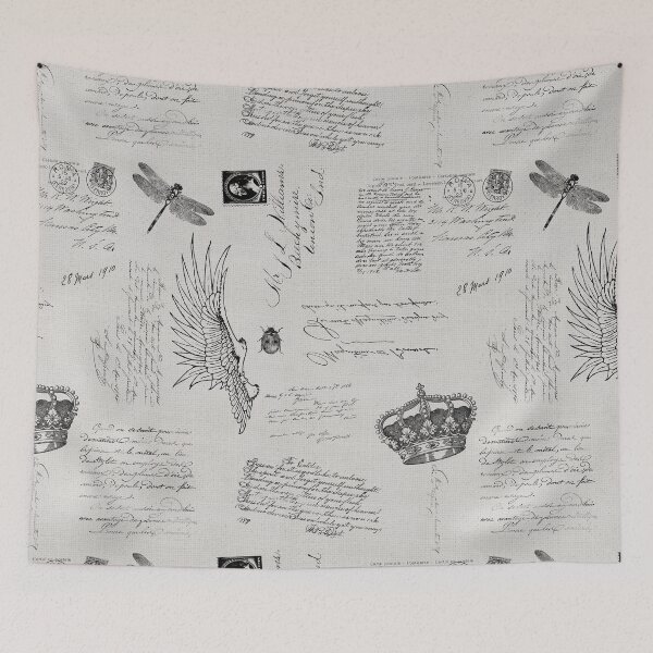 Item preview, Vintage Ephemera French Writing pattern designed and sold by Glimmersmith.