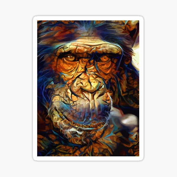 Singe mignon adorable Primate Chimpanzé Autocollant Mural Décalque Vinyle Art A5