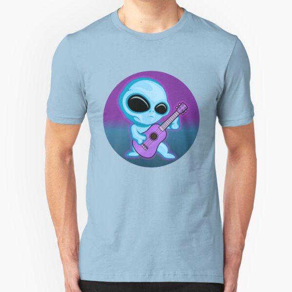Ukulaliens Ukulele Club Single Uke Slim Fit T-Shirt
