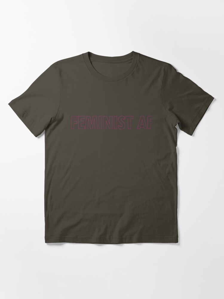 Alternate view of FEMINIST AF - Pinkish and Transparent Essential T-Shirt