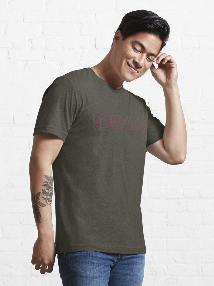 Alternate view of FEMINIST AF - Pinkish and Transparent Essential T-Shirt