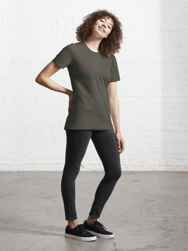 Alternate view of FEMINIST AF - Pinkish and Transparent Essential T-Shirt